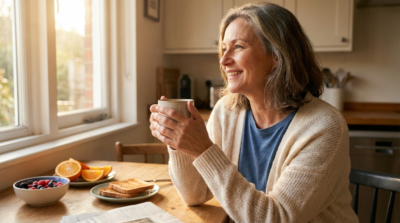 Woman enjoying life without acid reflux