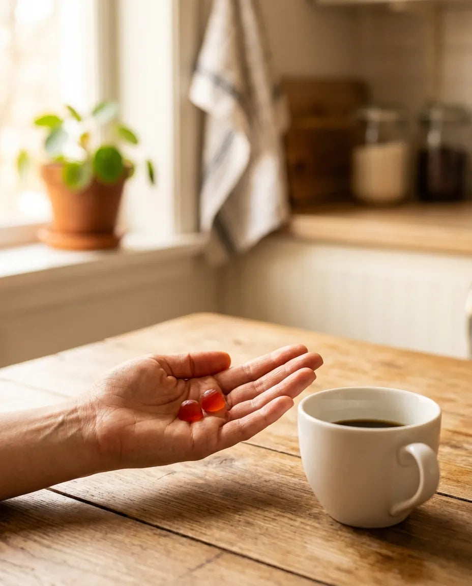 Two berry gummies you chew, not a capsule you swallow whole