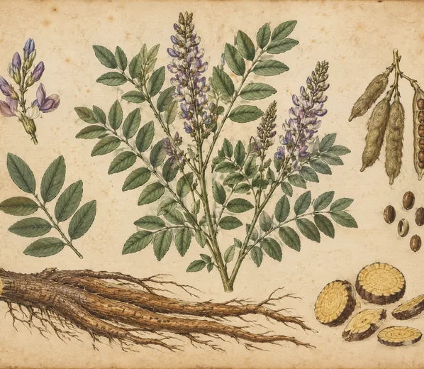 Antique engraving of the licorice plant